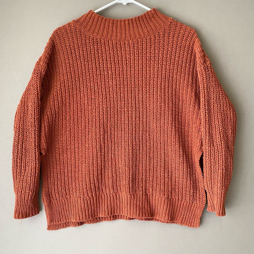 Aerie Relaxed‎ Shabby Slouchy Moody Earth Colors Chunky Knit Sweater XS Orange